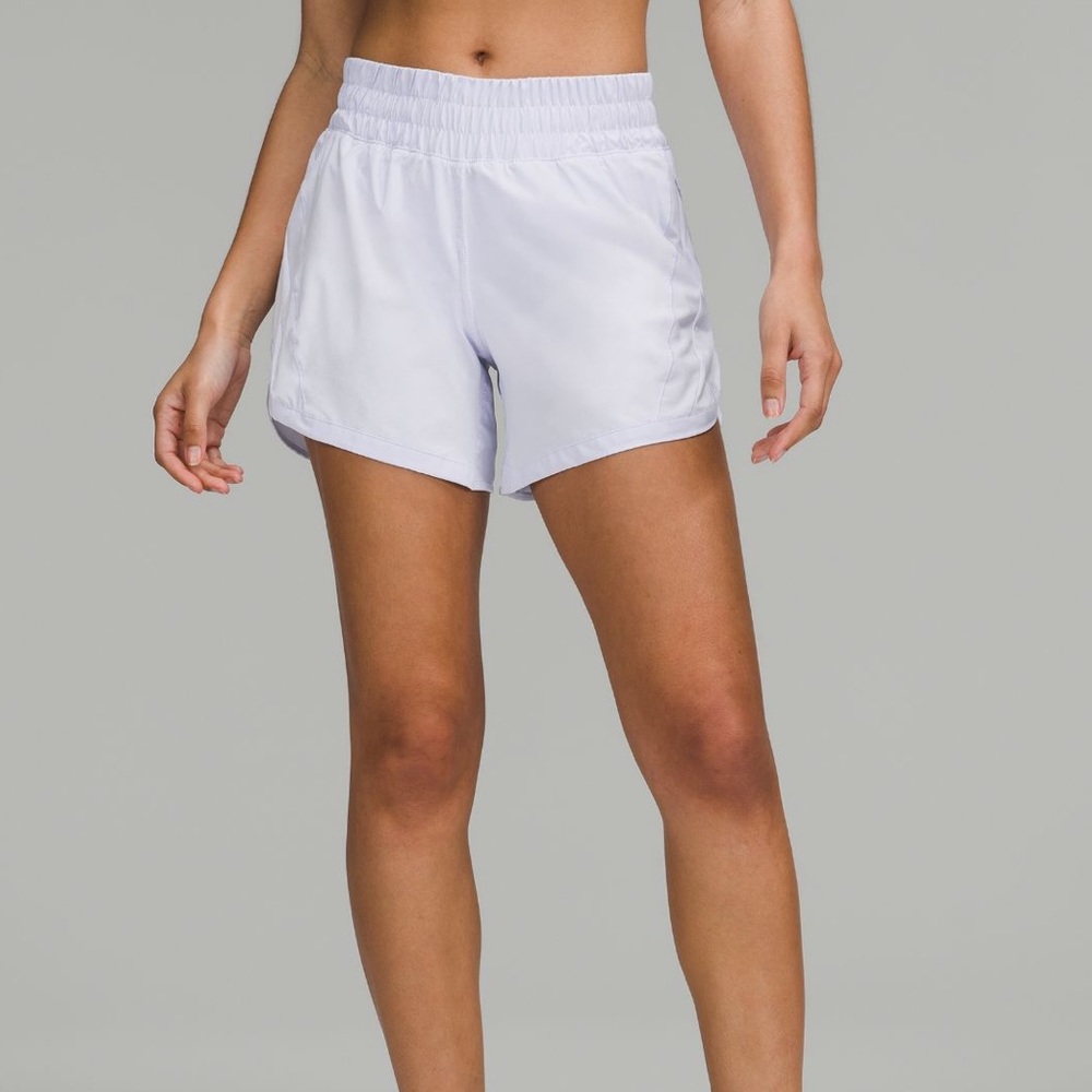 Pastel Blue Track That Mid-Rise Lined Short Short 5” light blue lululemon